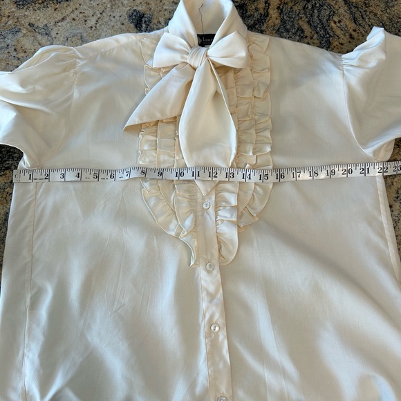 Ralph Lauren ruffled silk neck tie blouse - Picture 7 of 12